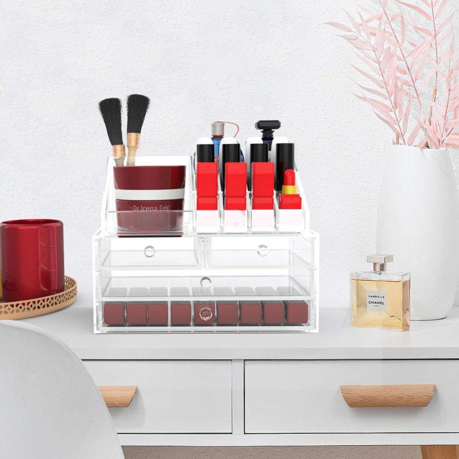 化粧品収納ボックス Obor オビオア 化粧品収納ラック 透明化粧品ケース メイクボックス メイクケース コスメボックス 強い耐久性 整理 0316 001 Maple Tree House 通販 Yahoo ショッピング