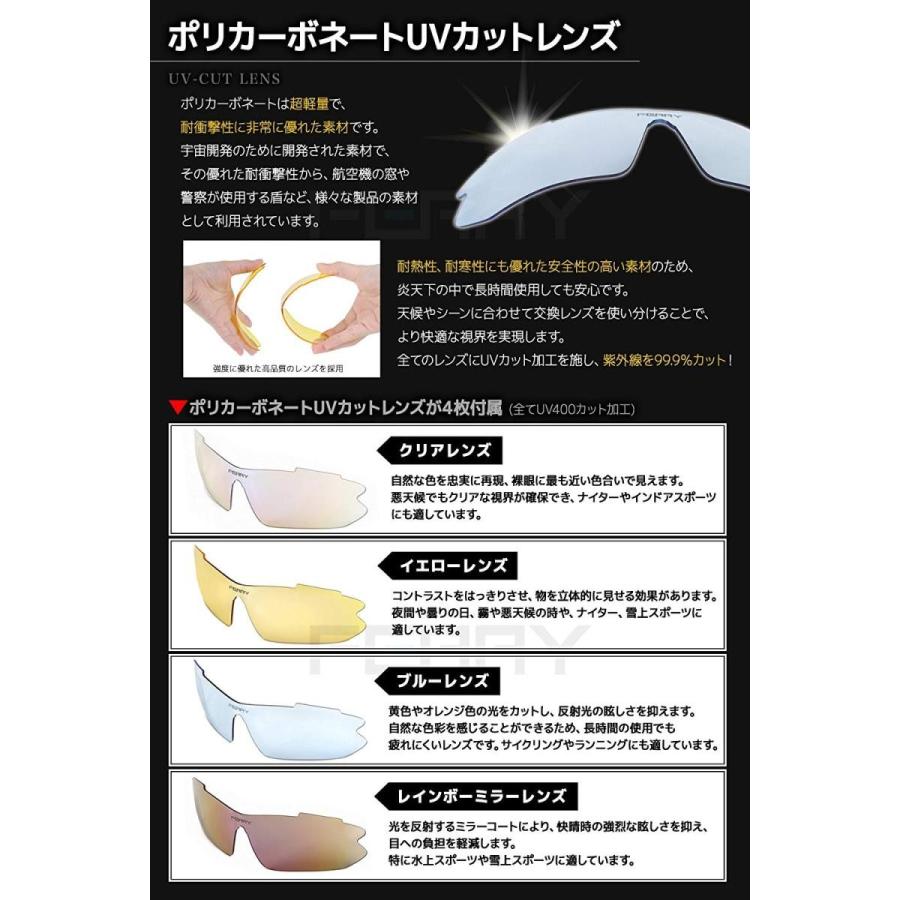 フェリー Ferry 偏光レンズ スポーツサングラス フルセット専用交換レンズ5枚 ユニセックス ブラック Supersport Tn