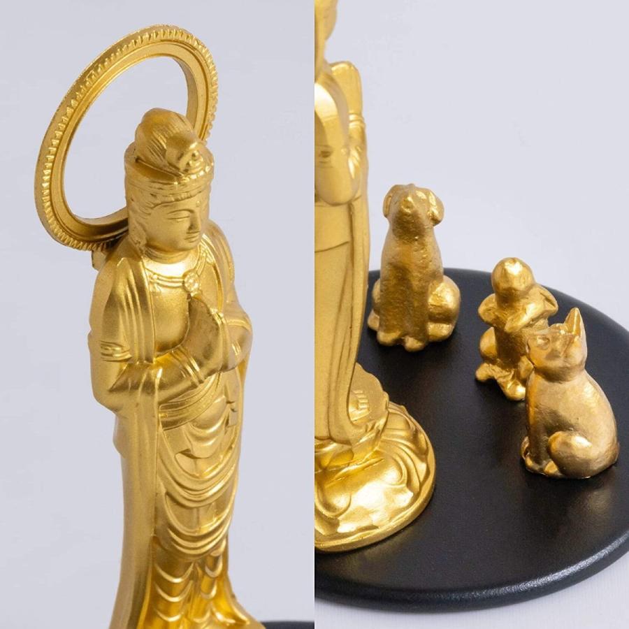 仏像 ペット観音菩薩 7 7cm 金色 動物守護 ペット供養 高岡銅器 ｐかんのん S Maple Tree House 通販 Yahoo ショッピング