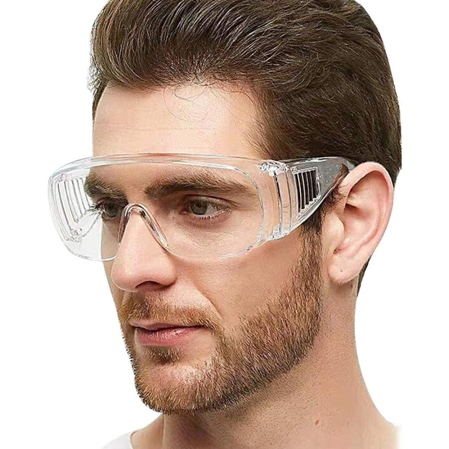 うのにもお得な Caseeto 保護メガネ 作業ゴーグル めがね 透明ゴーグル 軽量設計 高透過率 飛沫 風 砂ホコリ防止 眼鏡着用可 男女兼用 防塵 調整 Sooperchef Pk
