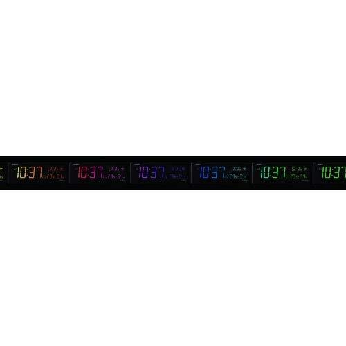 リズム時計 掛け時計 電波 デジタル Iroria G カラー グラデーション LED 365色 表示 黒 RHYTHM 8RZ184SR0｜mapletreehouse｜05