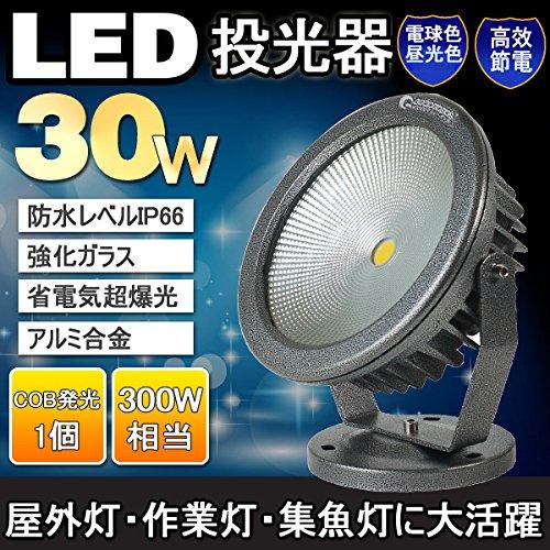 GOODGOODS　COB　LED　CO30電球色　倉庫照明　電球色　フラッドライト　作業灯　30W　防水　屋外　投光器　駐車場灯　景観照明