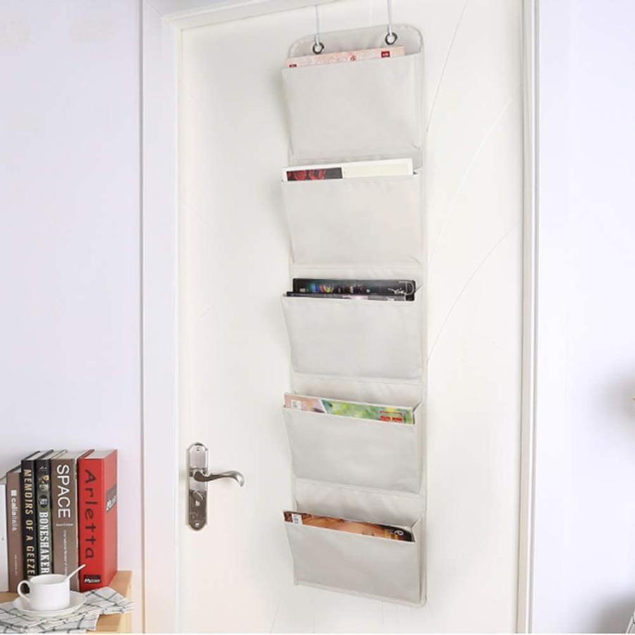 La Dream 書類収納 壁掛けポケット 5ポケット オックスフォード布製 広げるウォールポケット ドアハンガーポケット 吊り下げ Maple Tree House 通販 Yahoo ショッピング