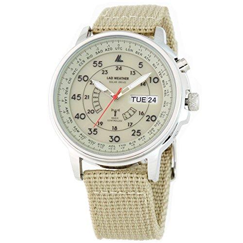 送料無料 ラドウェザー 電波ソーラー腕時計 メンズ 100m防水 腕時計 Lad017 ベージュ 安い Www Iniciatupyme Cl