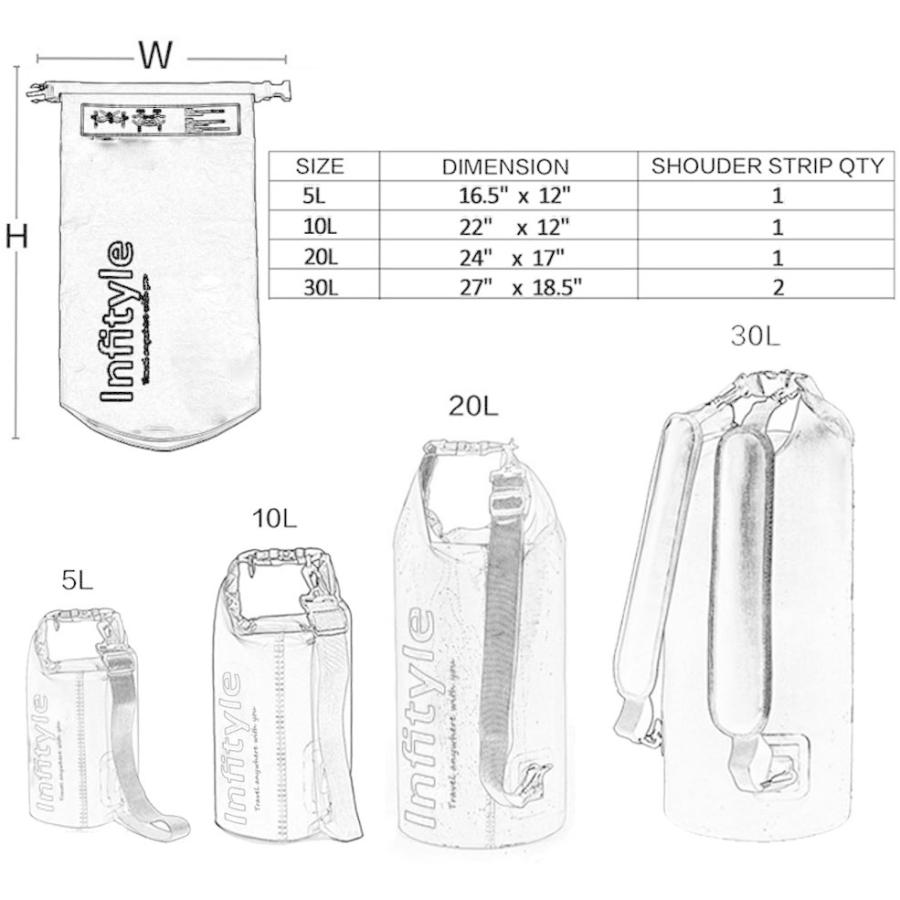 Infityle ドライバッグ フリー防水ポーチ ポケットツール 付 ドラム型 5L 10L 20L 30L(紫，20L） Infityle ドライバッグ フリー防水ポーチ ポケットツール 付 ドラム型 5L 10L 20L 30L 紫，20L