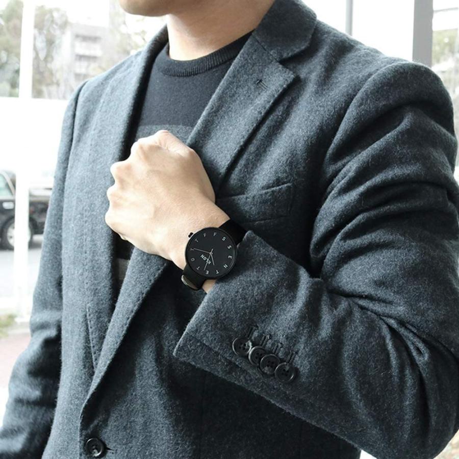 KLON ALPHABET TIME BLACK FRAME 40mm 腕時計 黒ベルト ペアウォッチ カップル シンプル ユニセックス 黒  ペアウォッチ