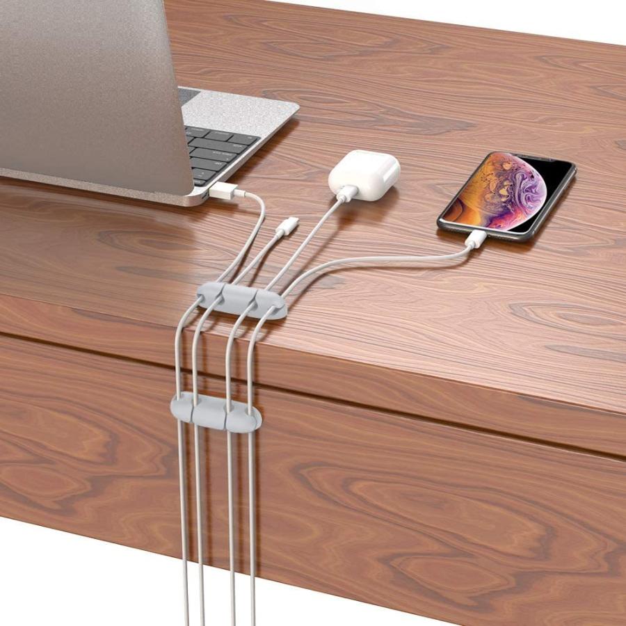 Ahastyle ケーブルクリップ 3点セット オフィス ケーブル コードまとめ コード収納 シリコン製 ホルダー ホーム 管理 落下防止 人気ショップが最安値挑戦 シリコン製