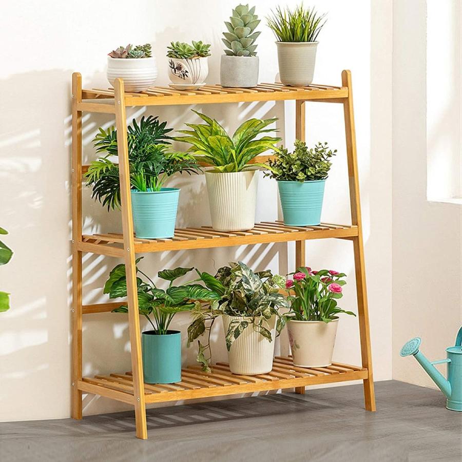 ガーデンラック 3段 幅70cm フラワースタンド 天然竹製 フラワーラック 多肉植物 花棚 盆栽棚 植物棚 ベランダ 整理 鉢 プランター Maple Tree House 通販 Yahoo ショッピング