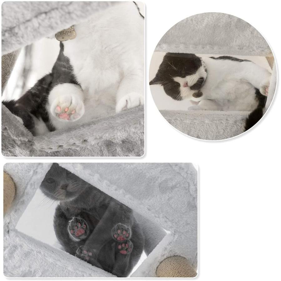 Mwpo 透明宇宙船 窓付きの透明ステップ 突っ張りタイプキャットタワー おうちで木登りタワー 多頭飼い 天然サイザル麻紐 爪とぎガリガリ Mwpo 透明宇宙船 窓付きの透明ステップ 突っ張りタイプキャットタワー おうちで木登りタワー 多頭飼い 天然サイザル麻紐 爪とぎガリガリ