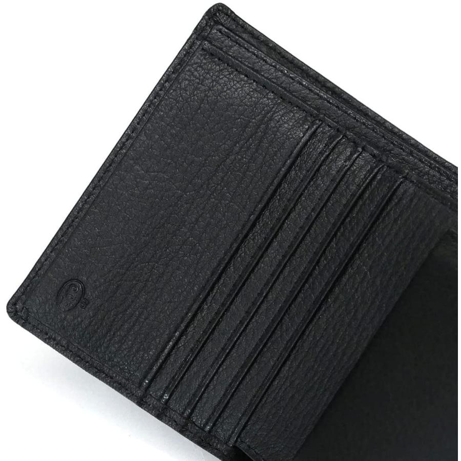 DEER-BM1004-BLACK 財布 二つ折り財布 ボックス型小銭入れ 本革 鹿革 シカ革 ディアスキン ボヘミアン ブラック 