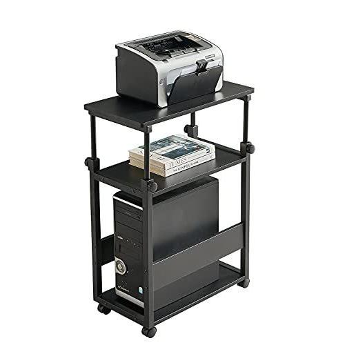 TTWO パソコンワゴン CPUワゴン 昇降式 高さ調節 デスク キャスター付き サイドデスク・L字デスク・プリンター台・プリンターワゴン