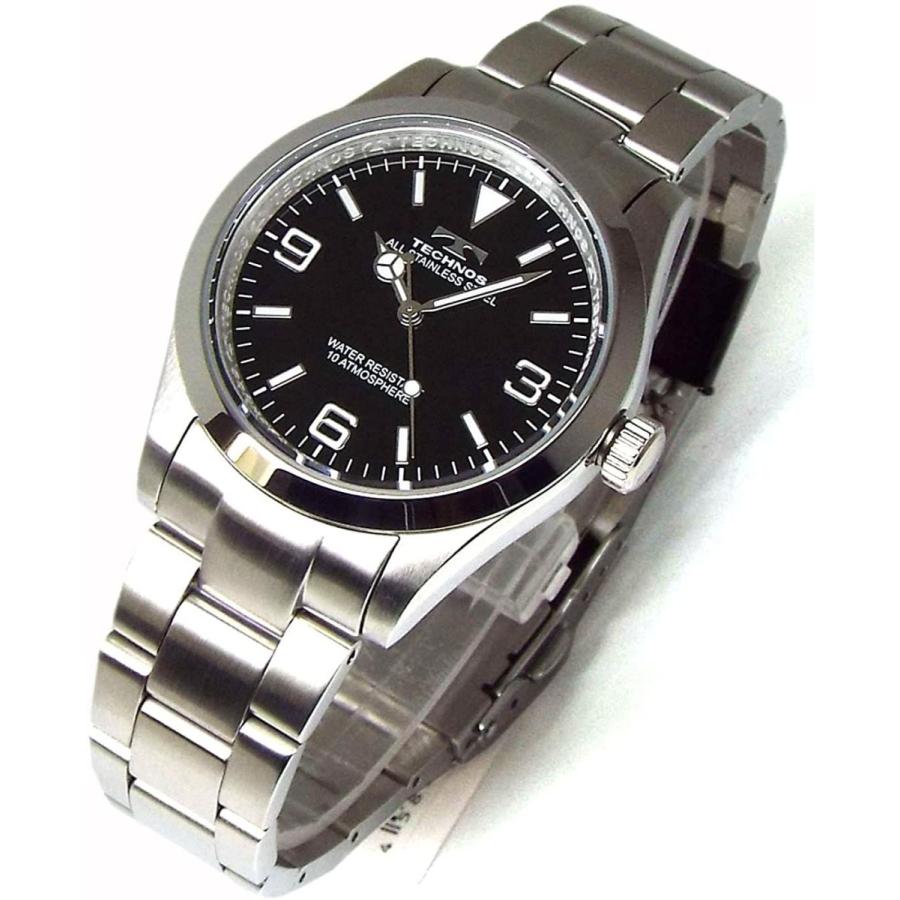 TECHNOS テクノス メンズ腕時計 スポーツライン 10気圧防水 ブラック 