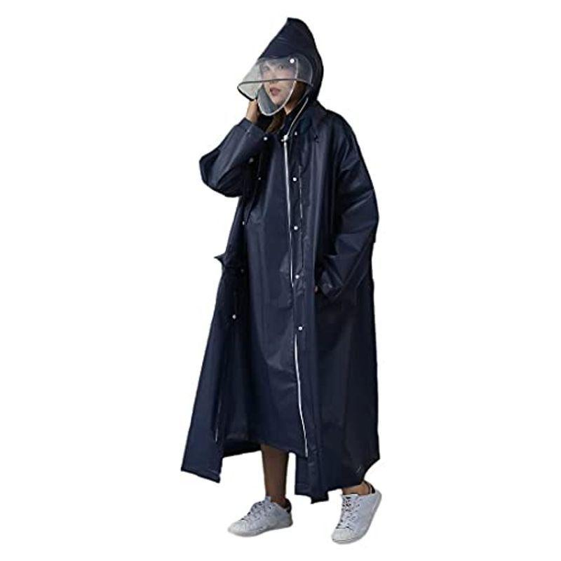 Facecozy レインコート レディース メンズ レインウエア ロング 自転車やバイク リュックに対応 通勤 通学 ポンチョ カッパ 雨具 セール特価