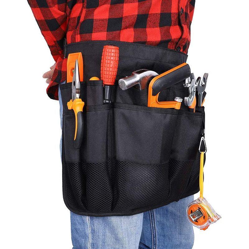 1374円 21年新作入荷 Qees エプロンバック ウエストバッグ ツールバッグ 小物入れ 腰袋 作業用 工具袋 600dオックスフォード 耐久性