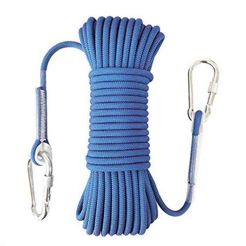 2180円 人気の春夏 ロープ 8mm 耐荷重2100kg 10m m 30m 50m ガイロープ キャンプ カラビナ付き テントロープ 防災 安全 アウトドア