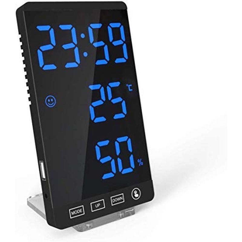 BestFire セールクロック時計 置き時計 目覚まし時計 デジタル時計 壁掛け 温度・湿度計付き 卓上 LED大画面 アラーム 光セ