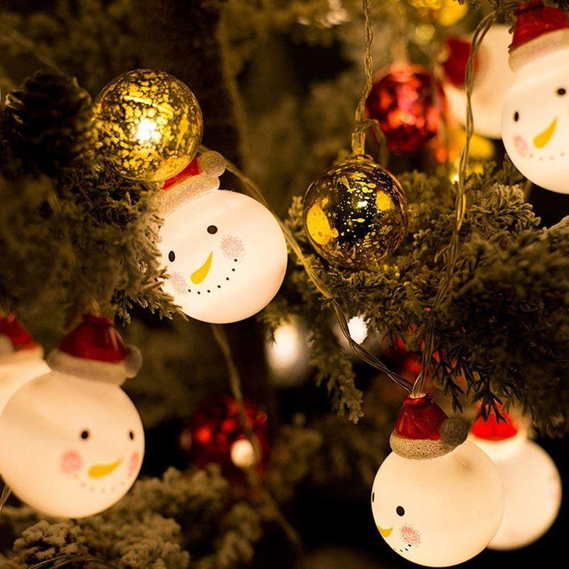 クリスマス 雪だるま 装飾 ライト 電飾 LEDイルミネーションライト クリスマスツリー 庭 3米20ライト 6米40ライト ボール状 飾り｜mapletreehouse｜02