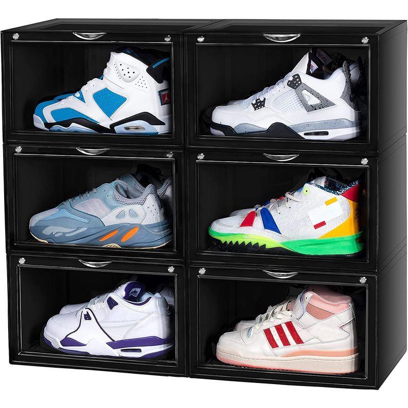 新入荷！ OTYTY シューズボックス スニーカー収納 収納ボックス 収納ケース スニーカーボックス プラスチック 靴収納 靴棚 ブラック 大容量 組 【WSO1783659925】(9711円)