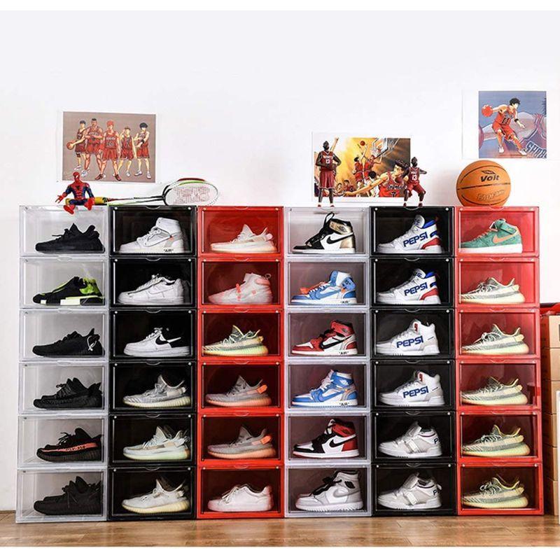 新入荷！ OTYTY シューズボックス スニーカー収納 収納ボックス 収納ケース スニーカーボックス プラスチック 靴収納 靴棚 ブラック 大容量 組 【WSO1783659925】(9711円)