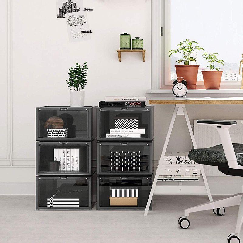 新入荷！ OTYTY シューズボックス スニーカー収納 収納ボックス 収納ケース スニーカーボックス プラスチック 靴収納 靴棚 ブラック 大容量 組 【WSO1783659925】(9711円)