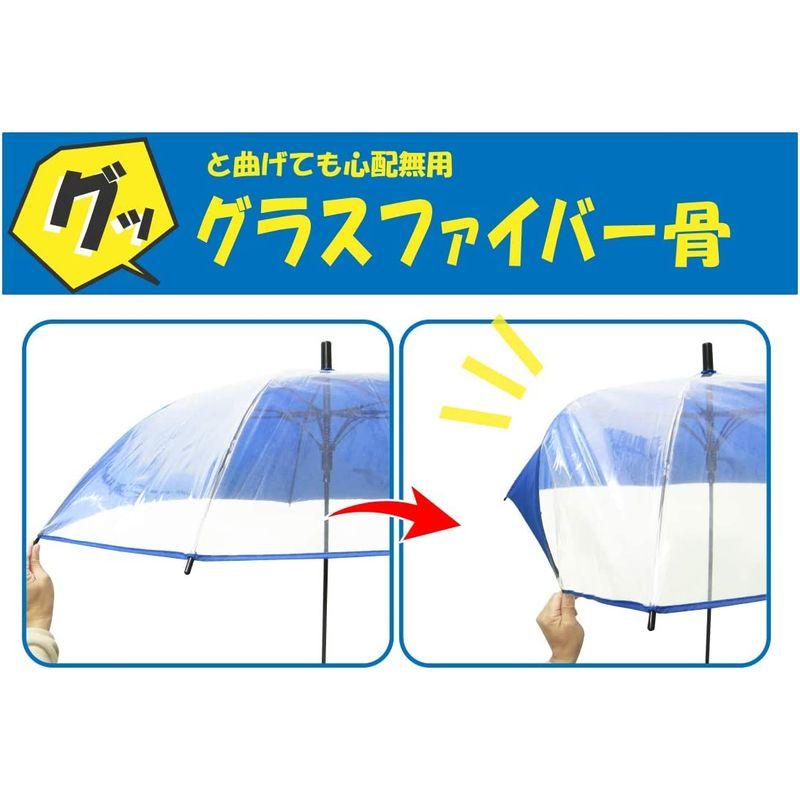 風に強い グラス耐風骨 ビニール窓付 見通しの良い 安全 55cm ジャンプ傘 (ブルー.)｜mapletreehouse｜06