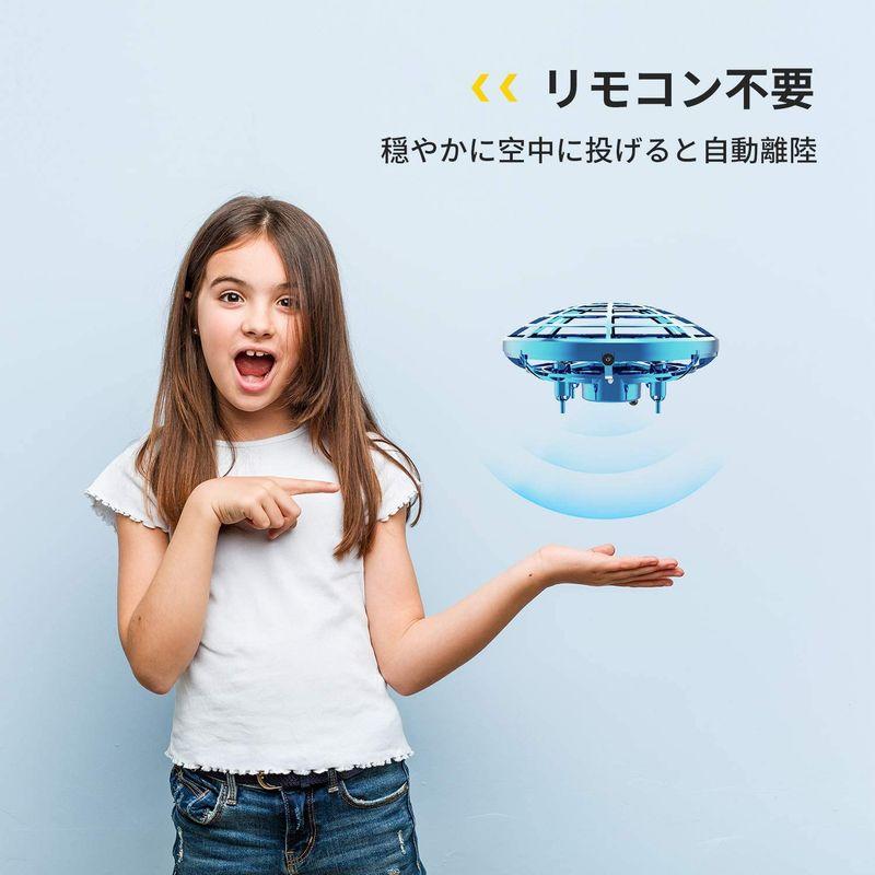 フライングボール DEERC おもちゃ ミニドローン こども向け UFO ヘリコプター ジェスチャー制御 室内 五つのセンサー 360度回転｜mapletreehouse｜06