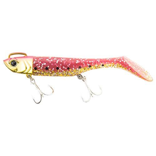 Major Craft HMO SET-21#4 Pink Gold Iwashi Flatfish Fishing Lure Set - Worm & Jig Head