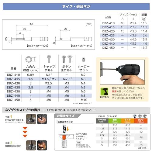 ENGINEER エンジニア ネジザウルスモグラ ミドル 潰れたネジ外し用ビット キャッ｜maquilla｜04