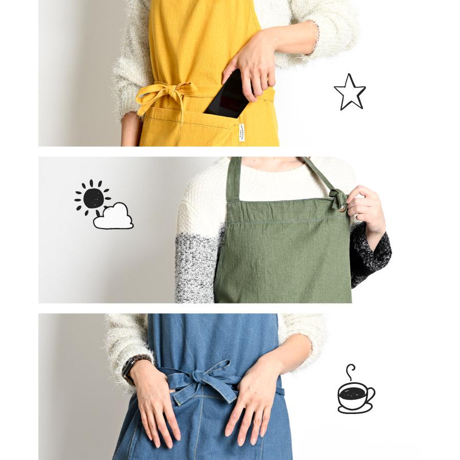 marai（マーライ） エプロン デニム 男女兼用 レディース メンズ 笑顔