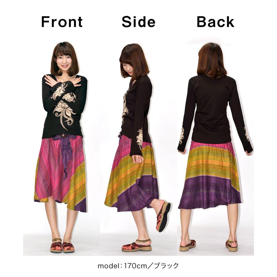 marai（マーライ） カットソー レディース 長袖 花柄 エスニック
