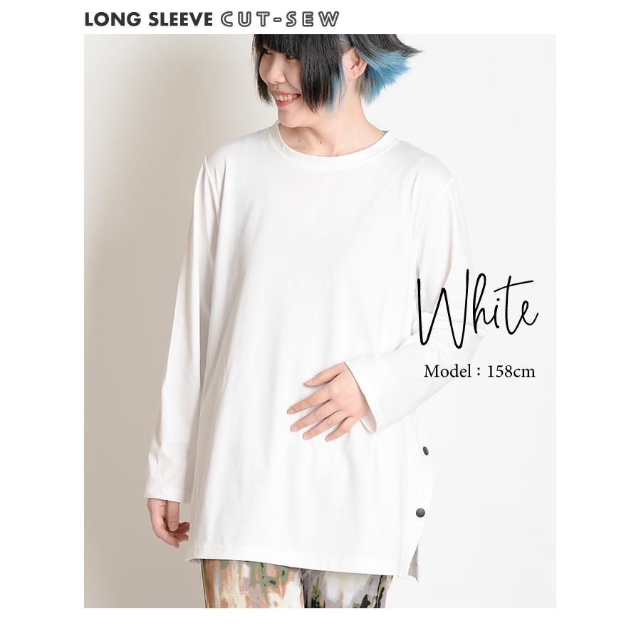 マーブル模様 長袖カットソー WHITE marai（マーライ） カットソー レディース 長袖 トップス Tシャツ プル