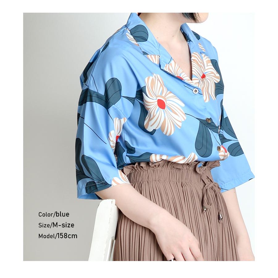 シャツ/ブラウス(半袖/袖なし) Flower print blouse mame marai（マーライ） シャツ 柄シャツ ブラウス シャツブラウス 半袖