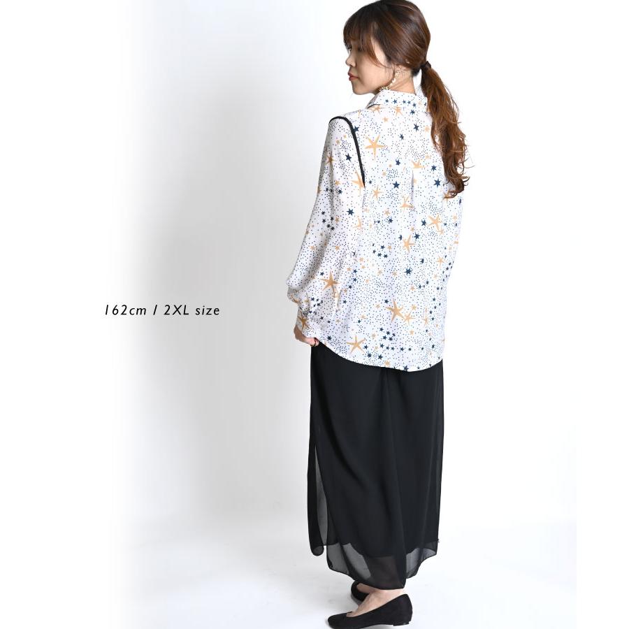 marai シャツ ブラウス レディース 星柄 秋 冬 柄シャツ シャツ marai シャツ ブラウス レディース 星柄 秋 冬 柄シャツ シャツ