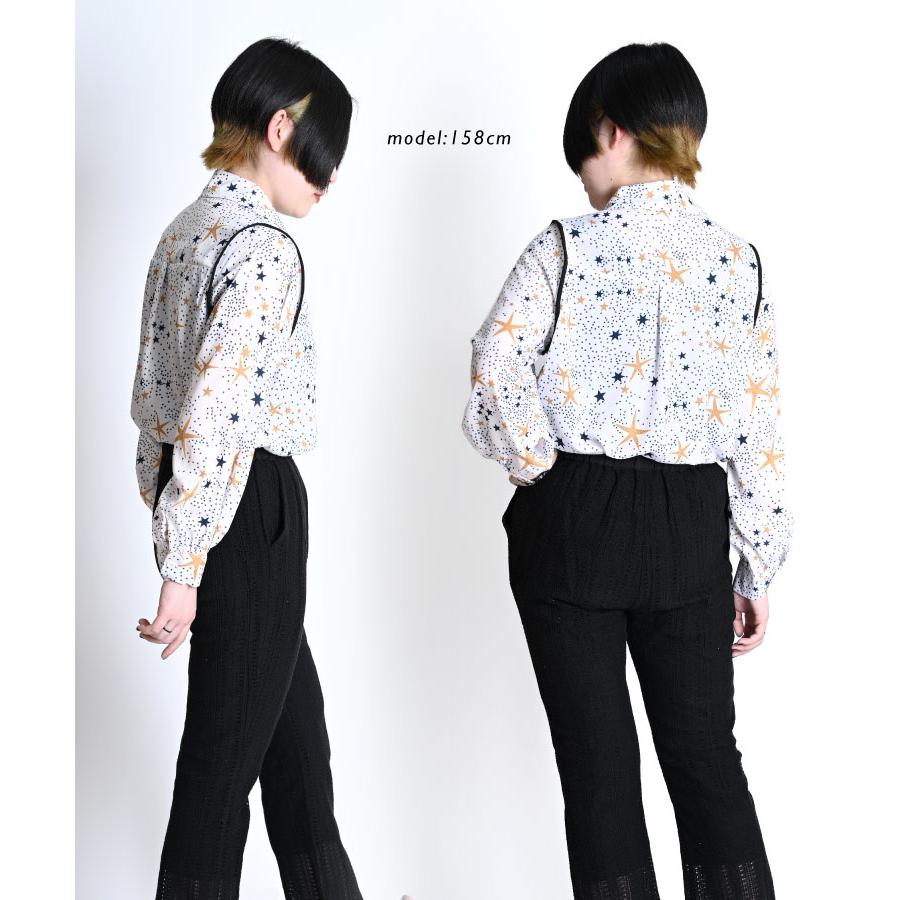 marai シャツ ブラウス レディース 星柄 秋 冬 柄シャツ シャツ 