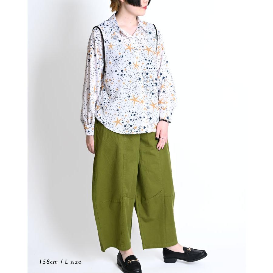 marai シャツ ブラウス レディース 星柄 秋 冬 柄シャツ シャツ 