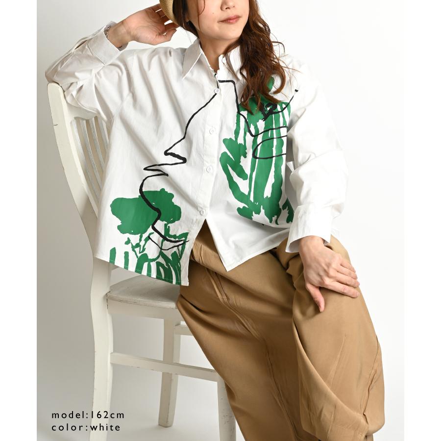 marai シャツ ブラウス レディース 長袖 春夏 無地 プリント 柄 marai シャツ ブラウス レディース 長袖 春夏 無地 プリント 柄
