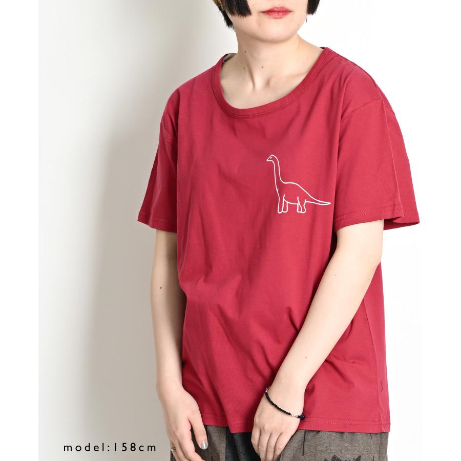 アライブン　インベル　レディース　カラーTシャツ半袖 レッドM③ marai（マーライ） Tシャツ レディース 半袖 ワンポイント 春 夏 象