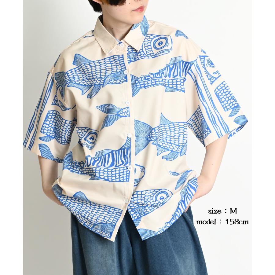 marai（マーライ） 柄シャツ メンズ レディース 半袖 春 夏 魚 サカナ