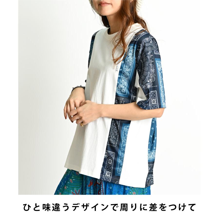 marai（マーライ） Tシャツ レディース メンズ 半袖Tシャツ 切り替えで