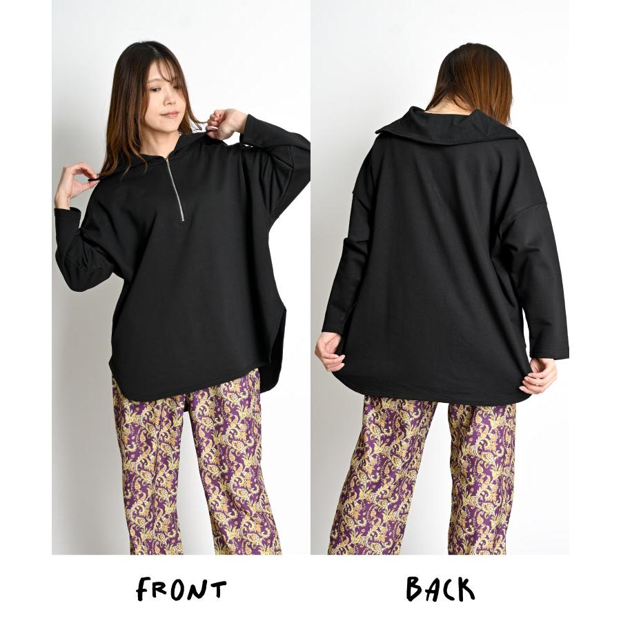 marai ハーフジップ スウェット レディース 長袖 トップス marai ハーフジップ スウェット レディース 長袖 トップス