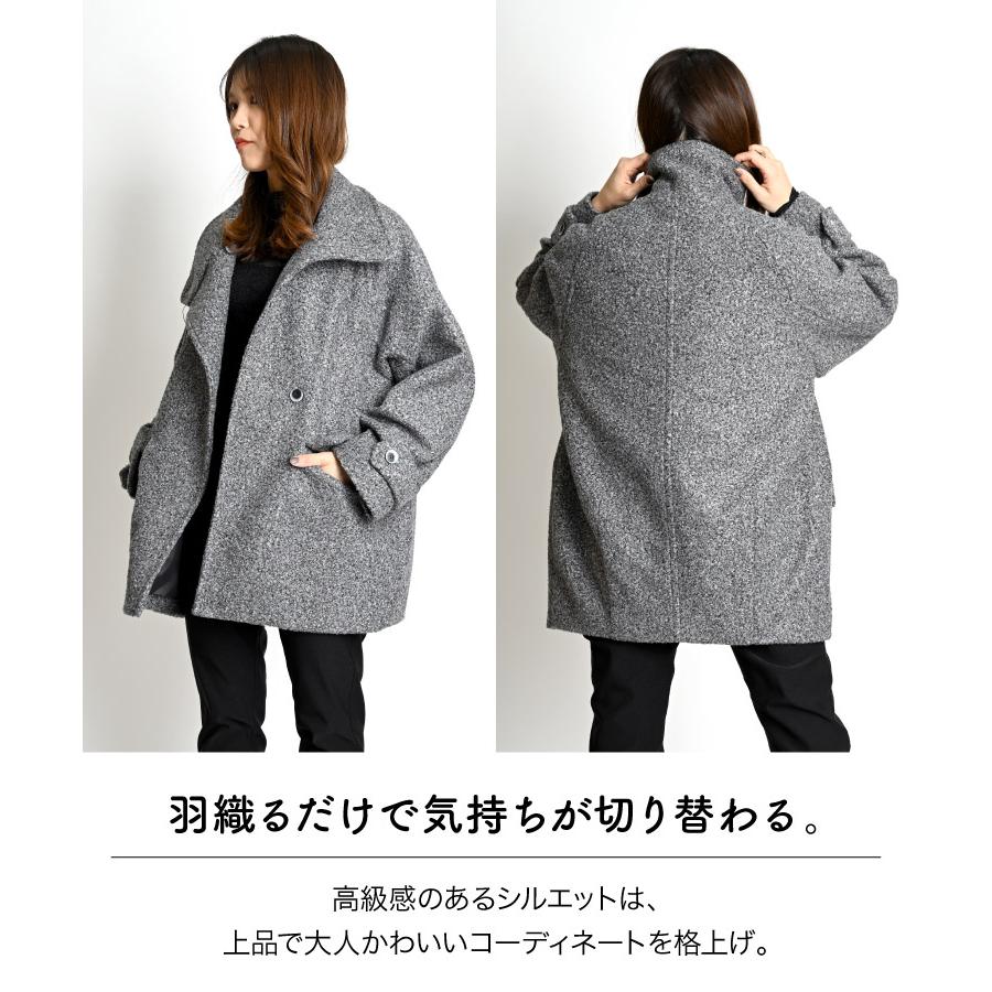 新品　シルク　ジャケット　コート 裏地模様付き　L ゆったり　軽い　上品 marai（マーライ） コート レディース アウター ブルゾン ジャケット