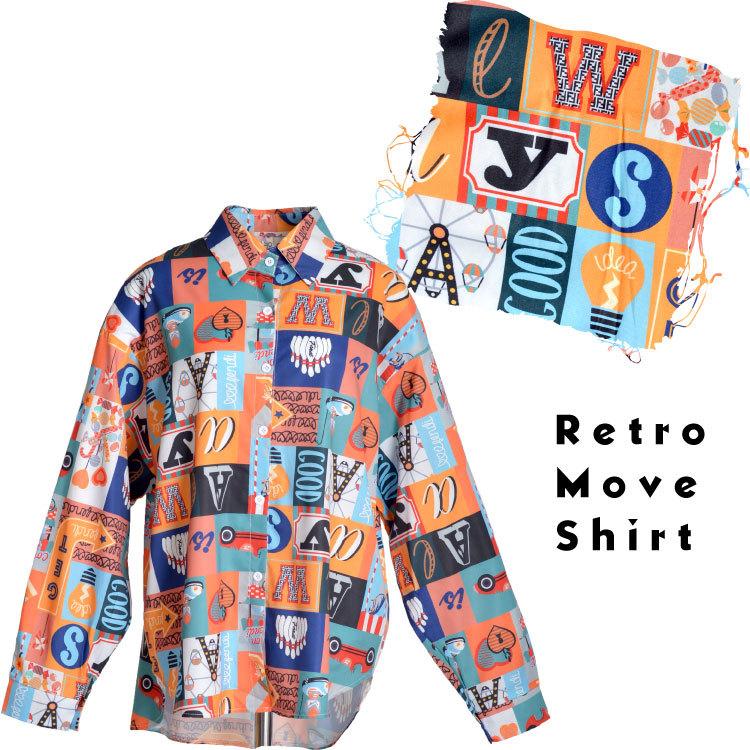 その他ブランド / ROAMAN/長袖シャツ/--/ポリエステル/マルチカラー/総柄 marai（マーライ） シャツ レディース ブラウス 柄シャツ レトロ