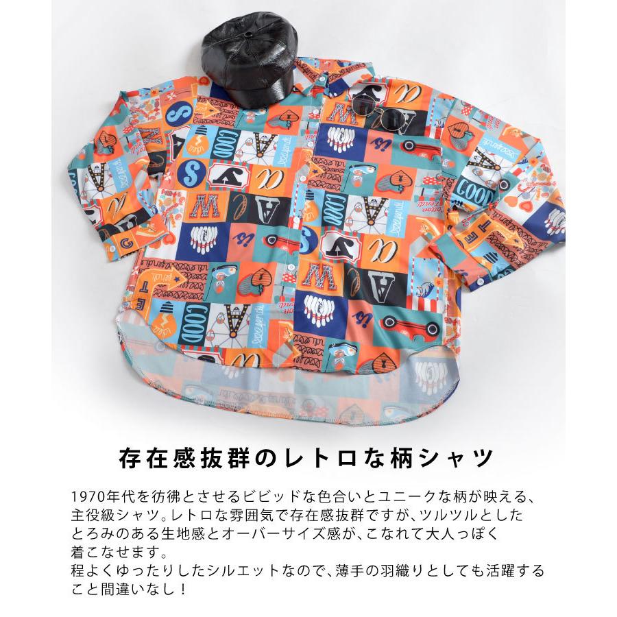 marai（マーライ） シャツ レディース ブラウス 柄シャツ レトロ