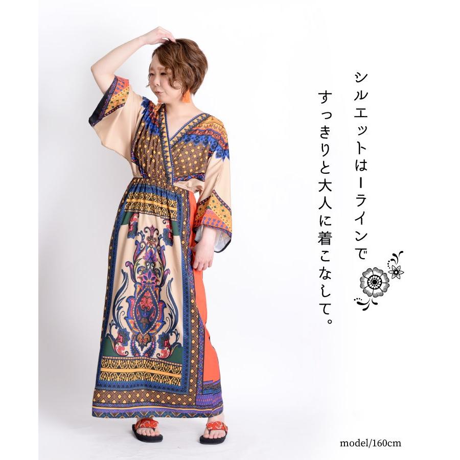ワンピース レディース きれいめ 春 夏 半袖 ロングワンピース 柄 総柄 スカーフ柄 リゾート 大きいサイズ ロング エスニック アジアン ファッション Rd アジアン カジュアル マーライ 通販 Yahoo ショッピング