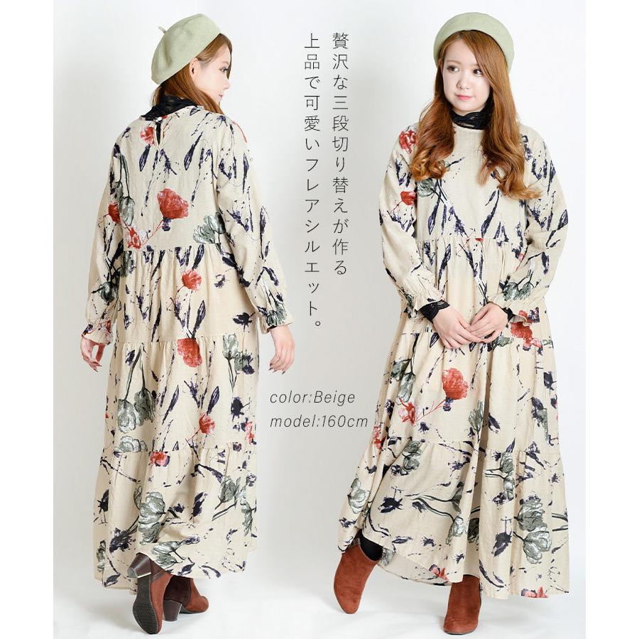 marai ロングワンピース ティアードワンピース ワンピース 長袖 marai ロングワンピース ティアードワンピース ワンピース 長袖