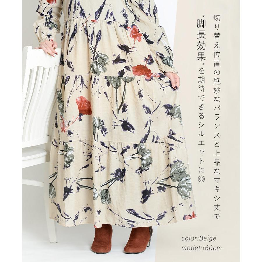 marai ロングワンピース ティアードワンピース ワンピース 長袖 marai ロングワンピース ティアードワンピース ワンピース 長袖