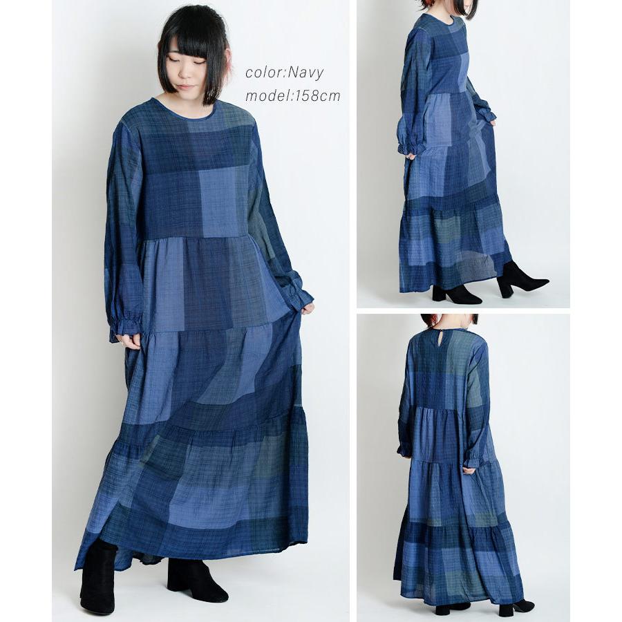 marai ロングワンピース ティアードワンピース ワンピース 長袖