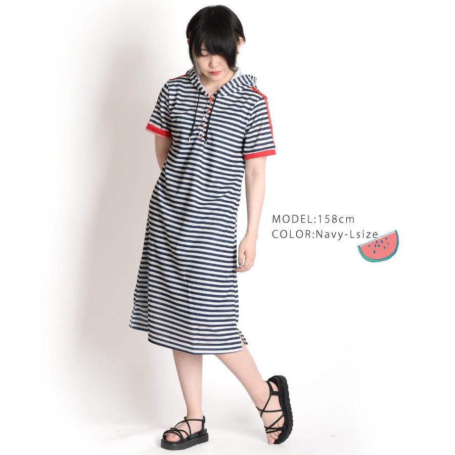 marai（マーライ） パーカーワンピース 膝丈ワンピース 半袖ワンピース