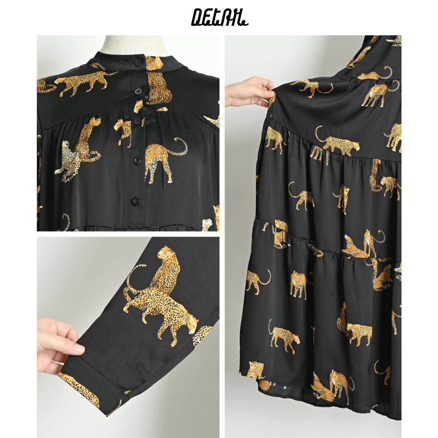 極美品♡LEONARD SPORT 動物柄 厚手！長袖ワンピース 38 極美品♡LEONARD SPORT 動物柄 厚手！長袖ワンピース 38