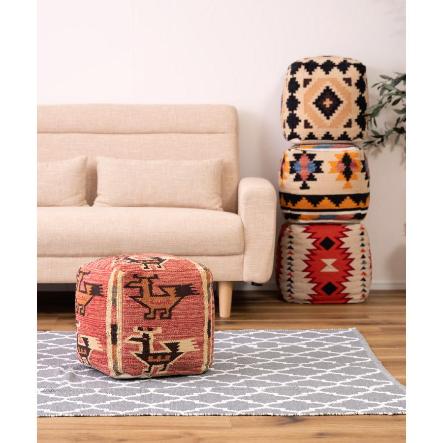 marai（マーライ） スツール おしゃれ 北欧 キリム 柄 ビーズ
